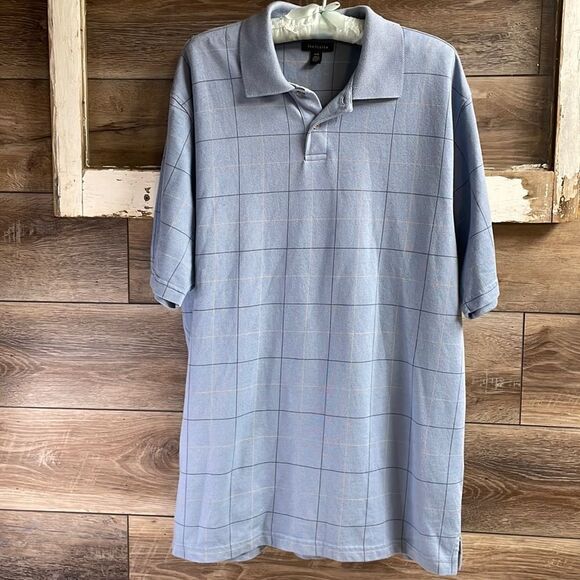 VanHeusen Mens Polo Shirt, Size Large, Blue - Picture 1 of 4